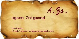Agocs Zsigmond névjegykártya