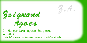 zsigmond agocs business card